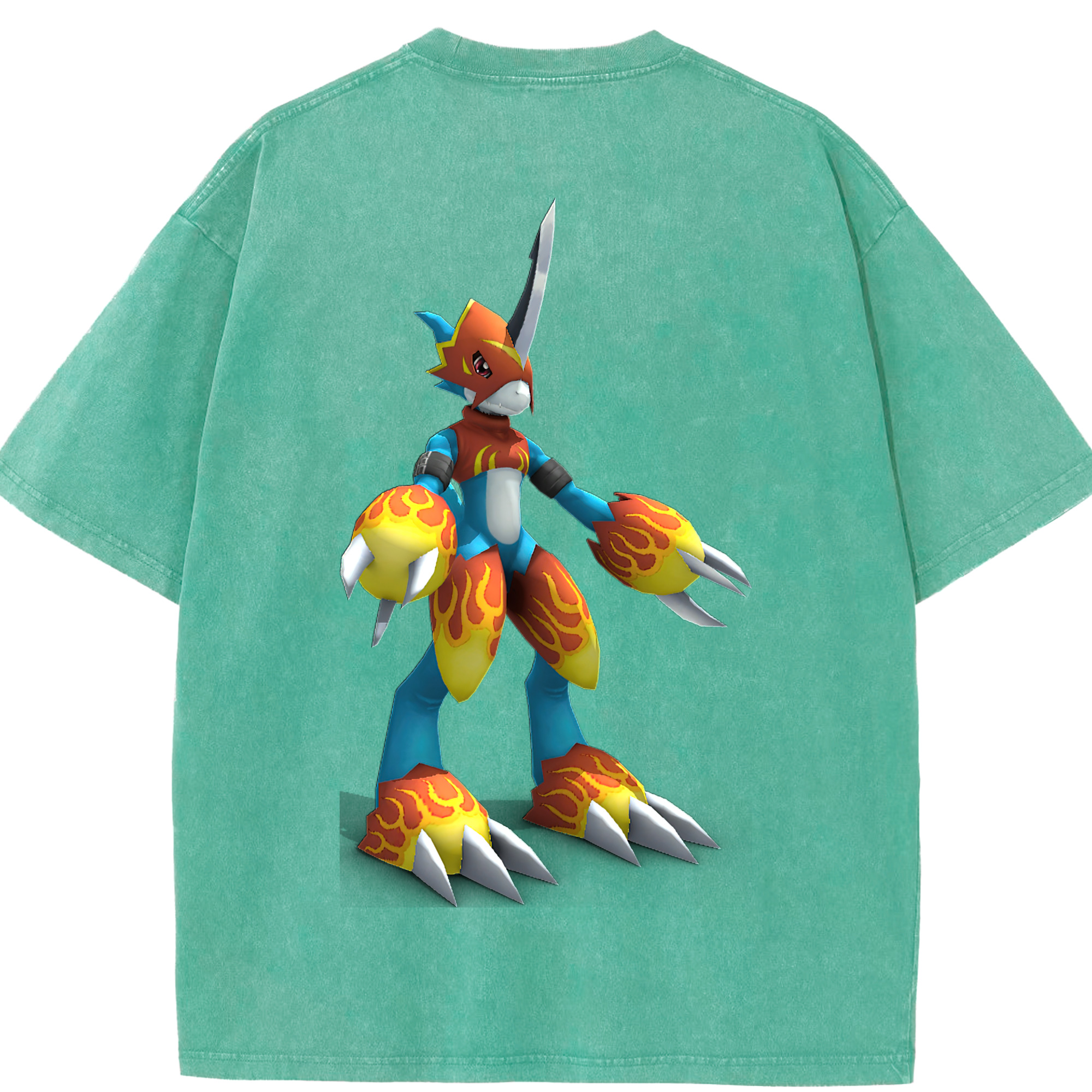 （画像用） Digimon デジタルモンスター/デジモン 綿100% ヴィンテージ風 半袖Tシャツ（背面プリント）